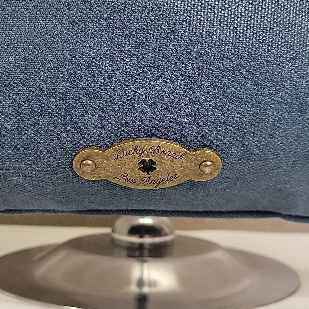 Lucky Brand Coated Canvas and Brown Leather Studded Shoulder Bag